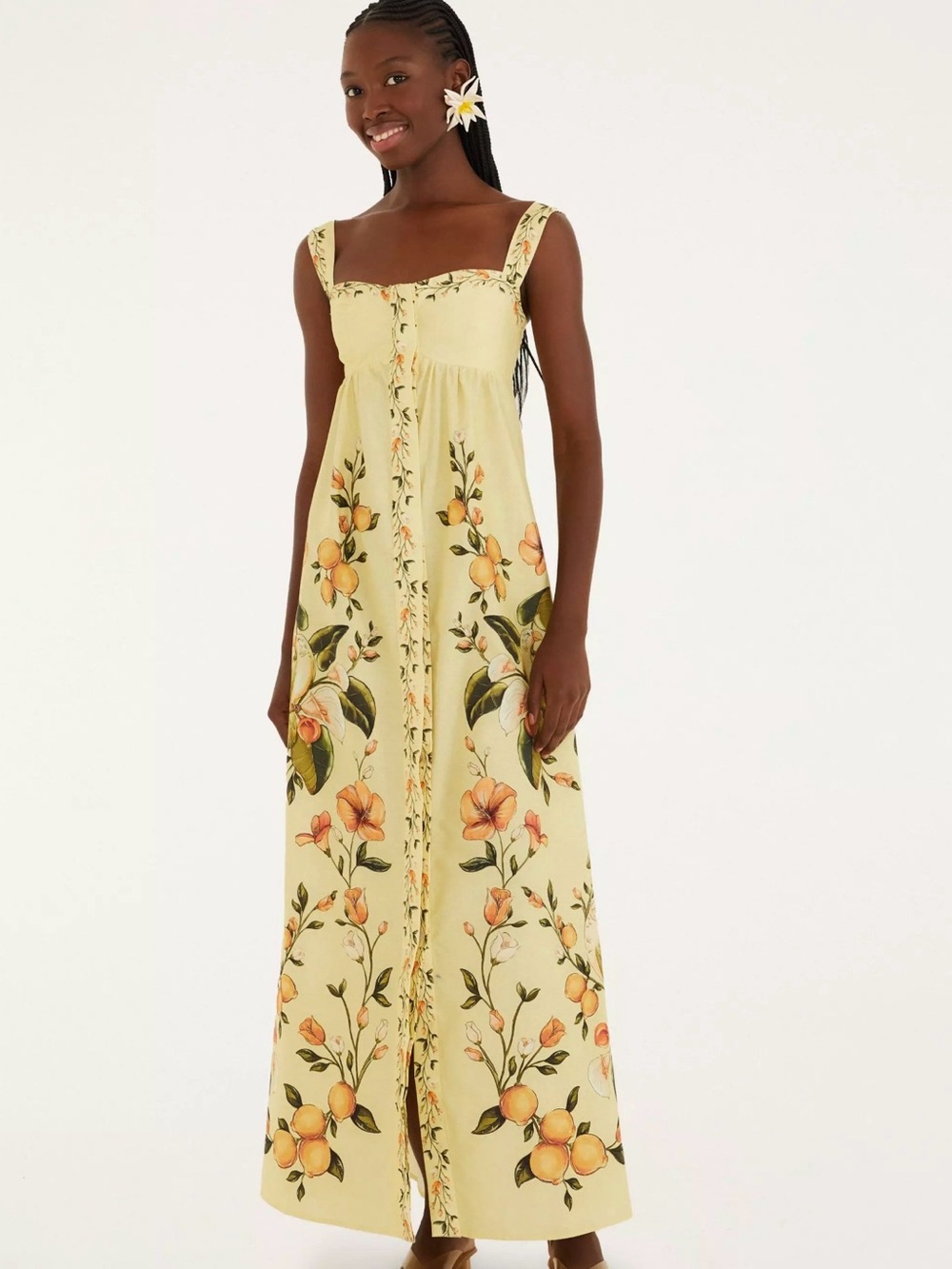FARM Rio Lemon Blossom Maxi Dress - Yellow & Green